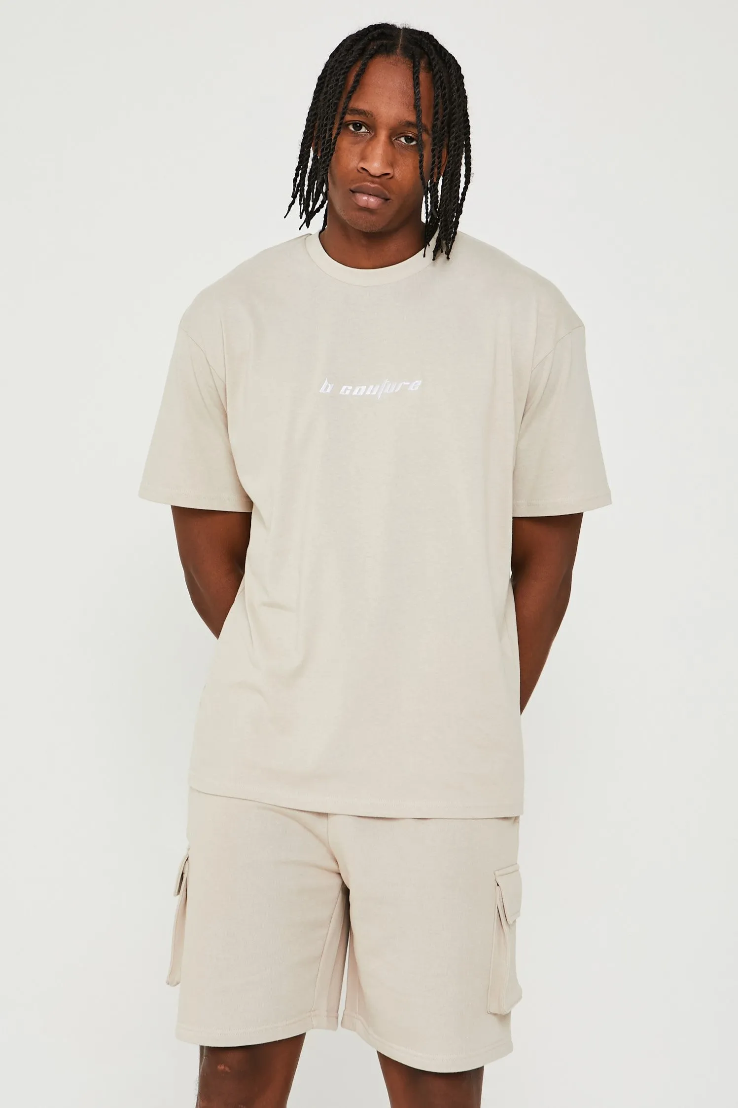 Acton T-Shirt & Cargo Short Set - Stone