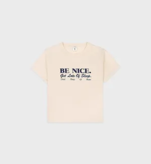 Be Nice Kids T-Shirt - Cream/Navy