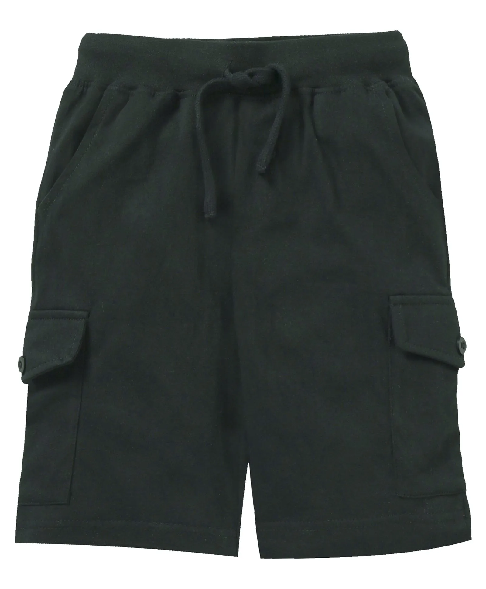 Boys Solid Knit Knee length Cargo Shorts - Pack of 2