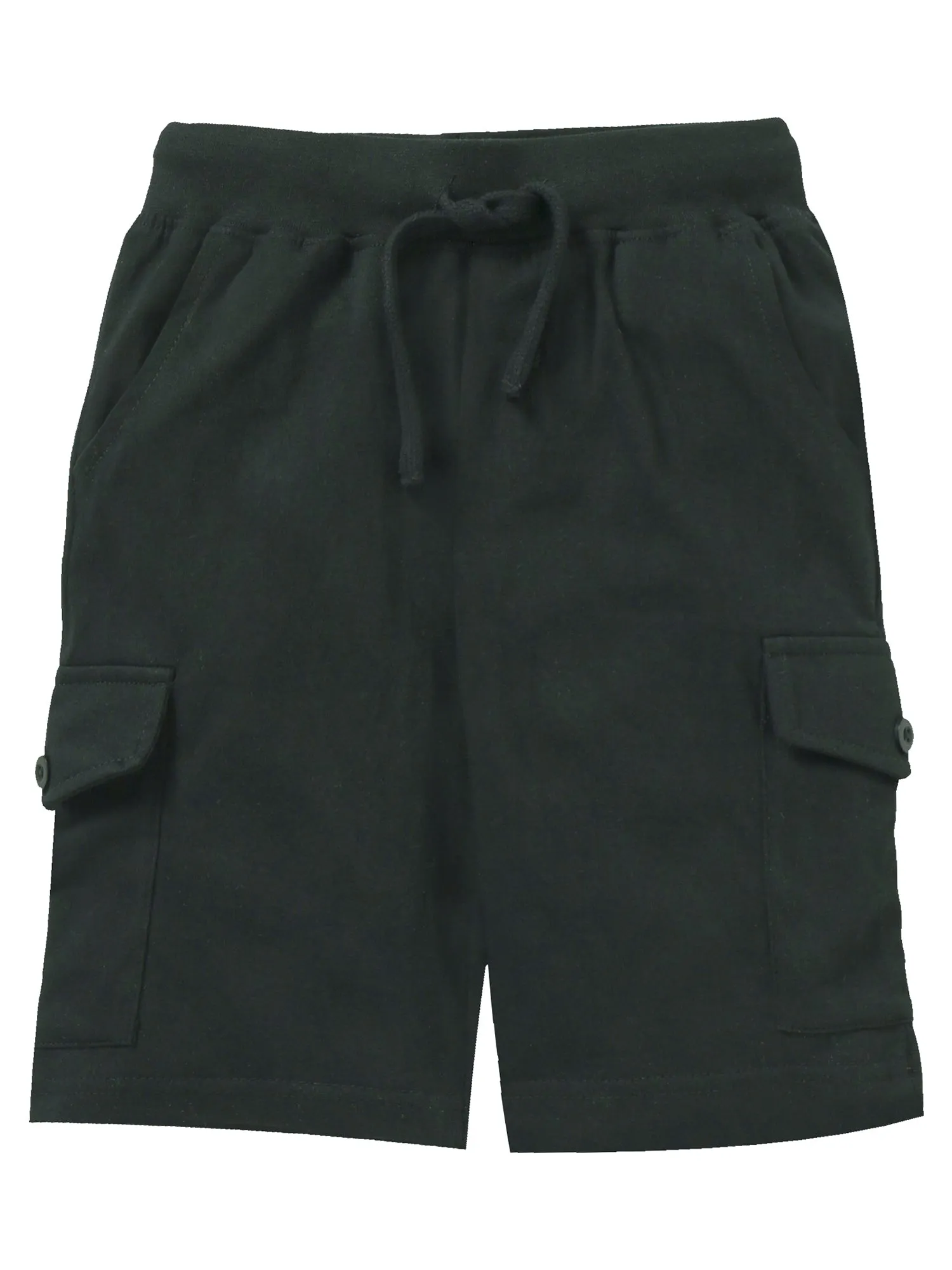 Boys Solid Knit Knee length Cargo Shorts - Pack of 2