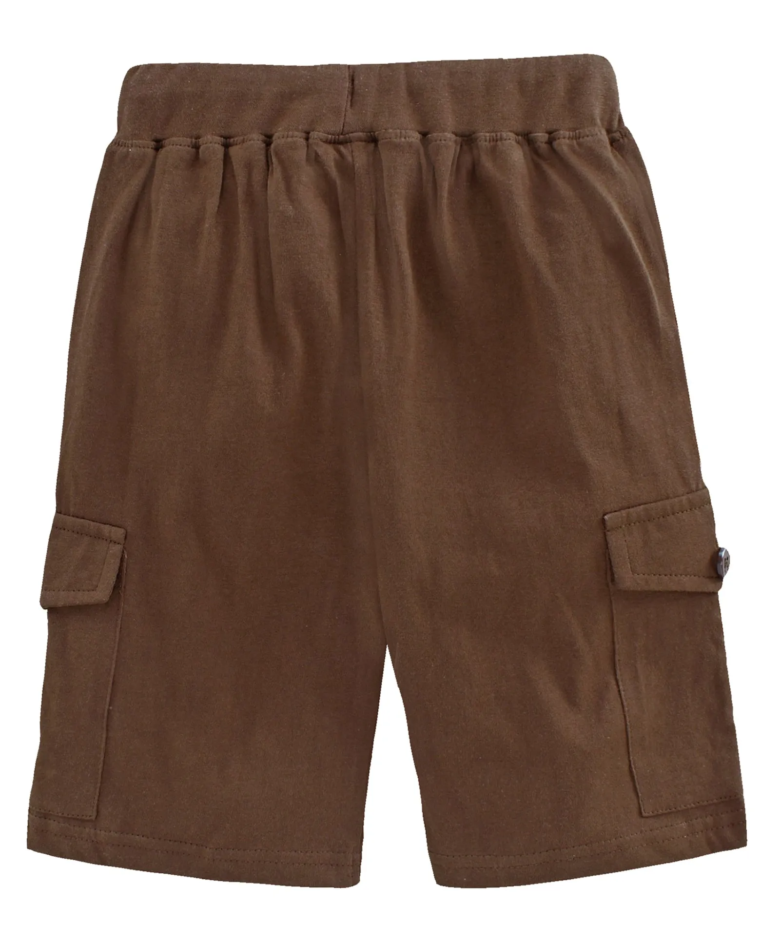 Boys Solid Knit Knee length Cargo Shorts - Pack of 2