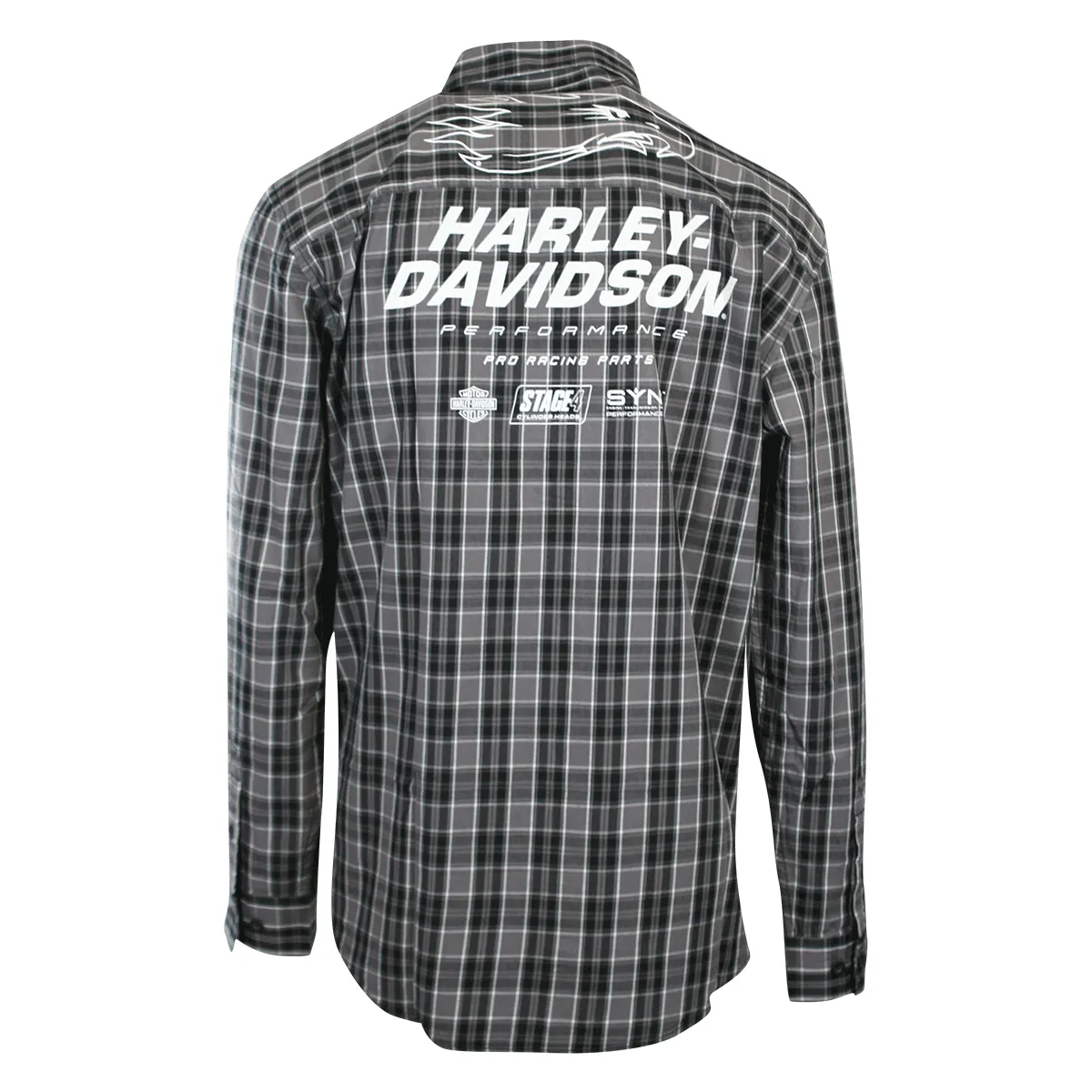 Branded  Men's Shirt Black Screamin' Eagle Plaid L/S (S56)