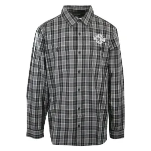 Branded  Men's Shirt Black Screamin' Eagle Plaid L/S (S56)