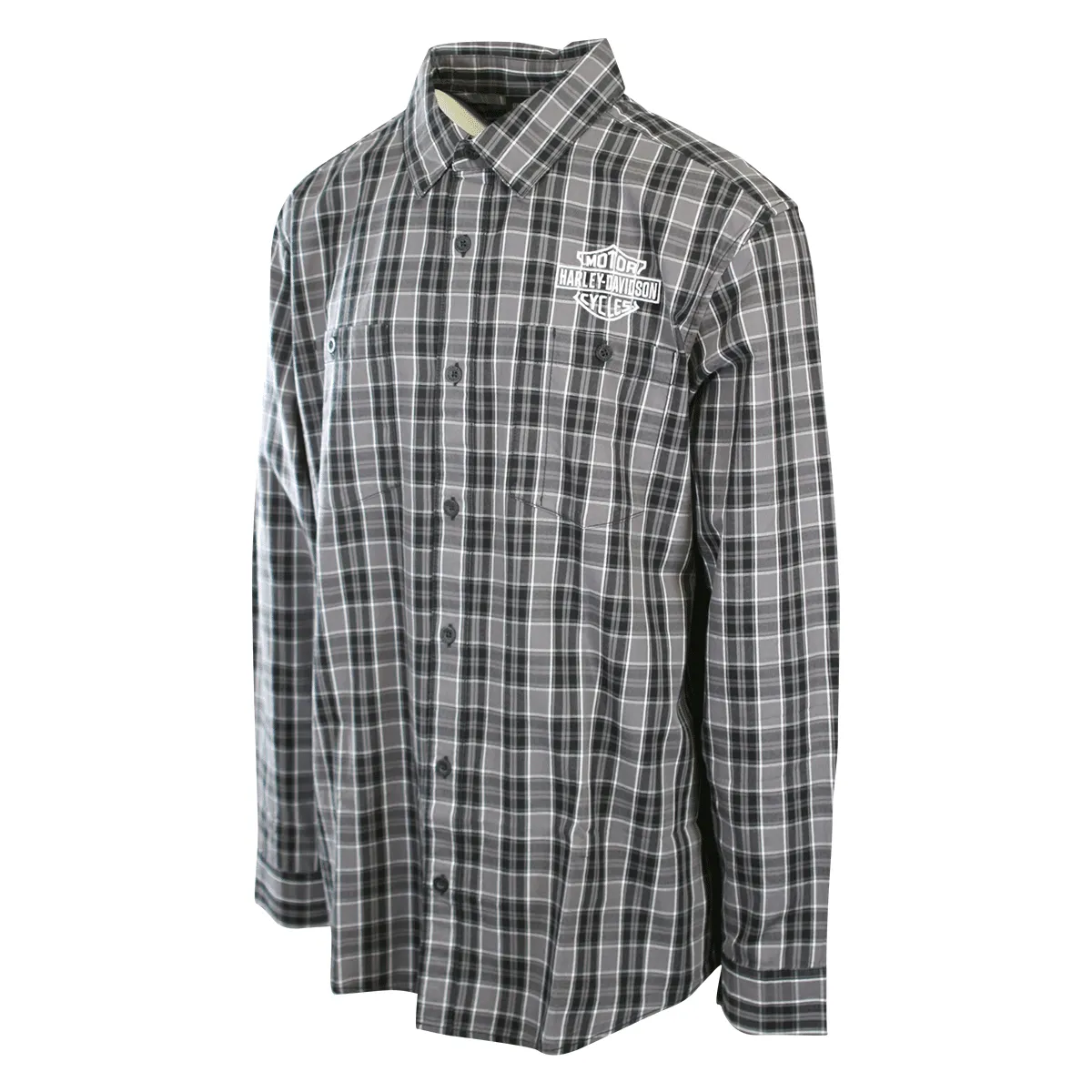 Branded  Men's Shirt Black Screamin' Eagle Plaid L/S (S56)