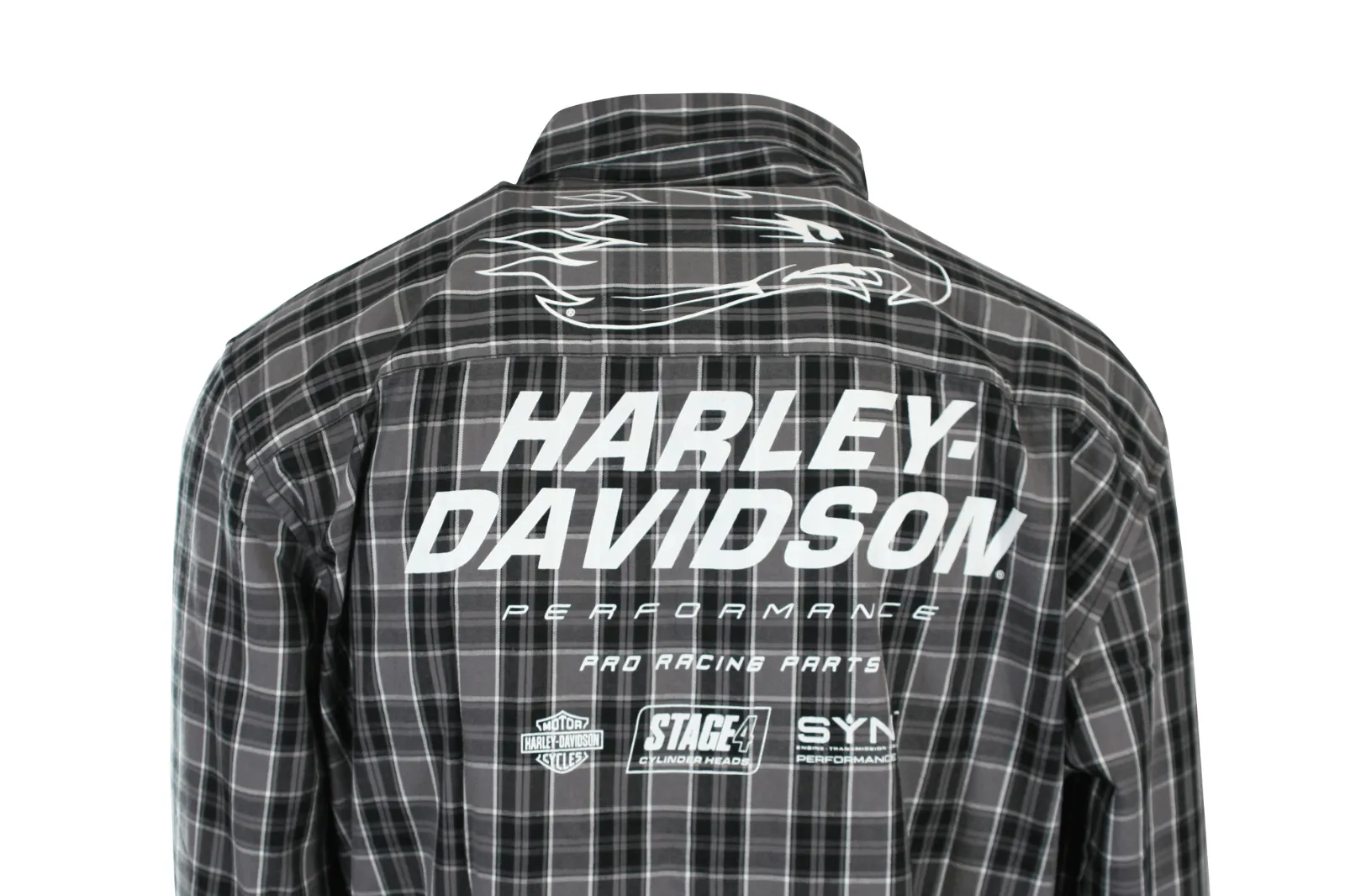 Branded  Men's Shirt Black Screamin' Eagle Plaid L/S (S56)