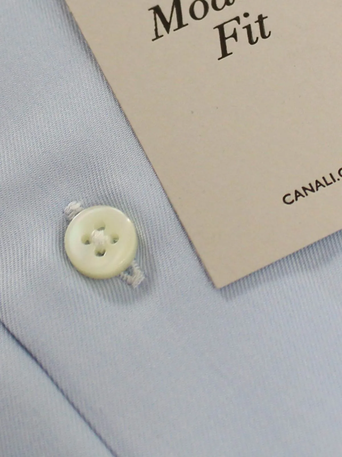 Canali Dress Shirt Blue - Moderate Spread Collar - Modern Fit 44 - 17 1/2 SALE