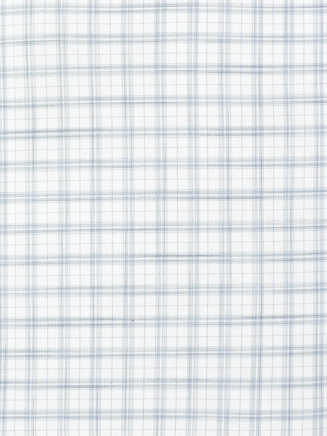 Cotton Rich Checked Shirt Fabric White with Blue High Style