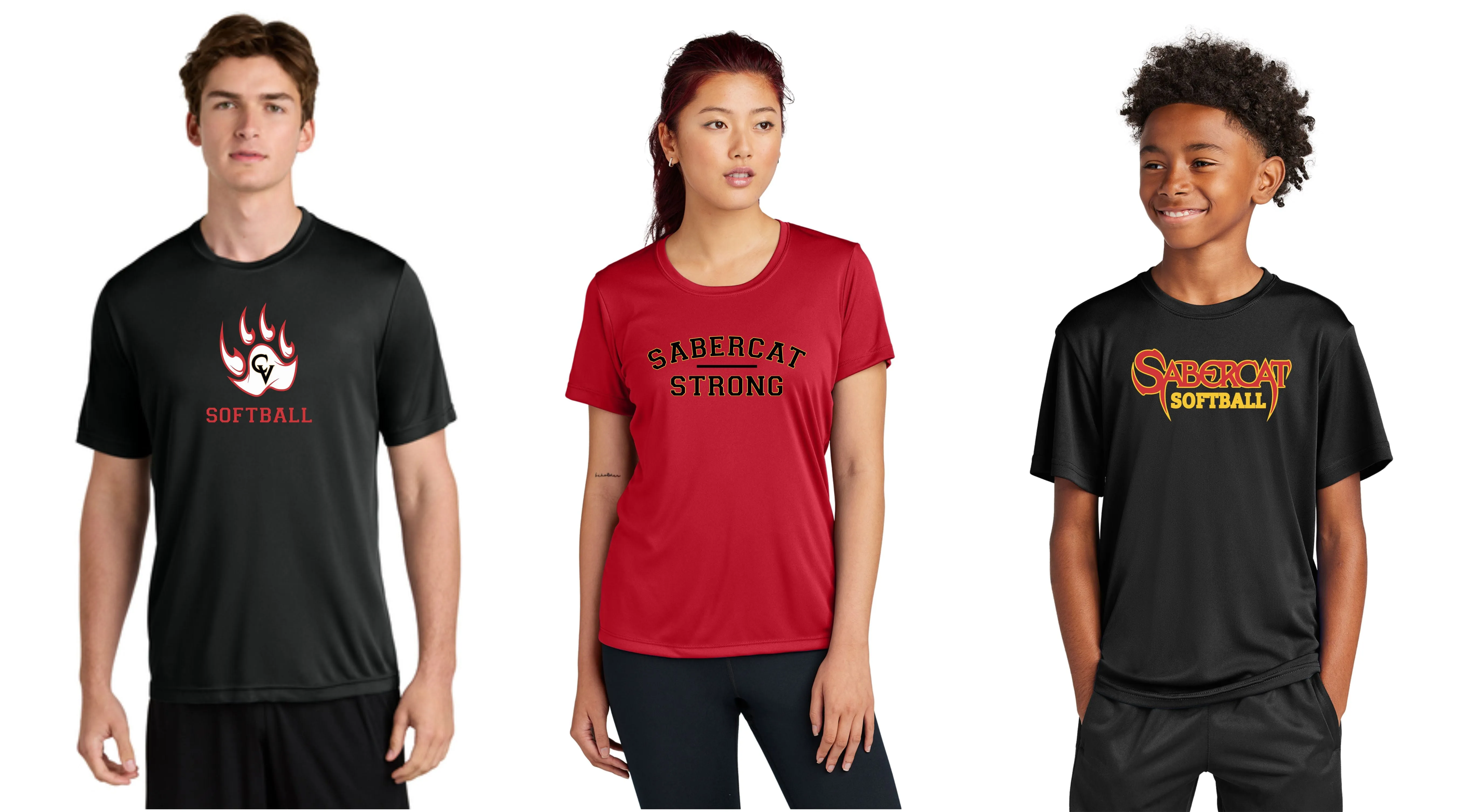 CV Softball Wicking Tee- Youth, Ladies, Adult Sizes- 3 Designs