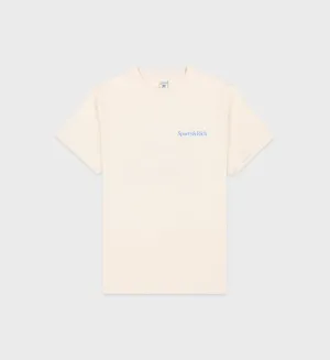 Drink More Water T-Shirt - Cream/Sky Blue