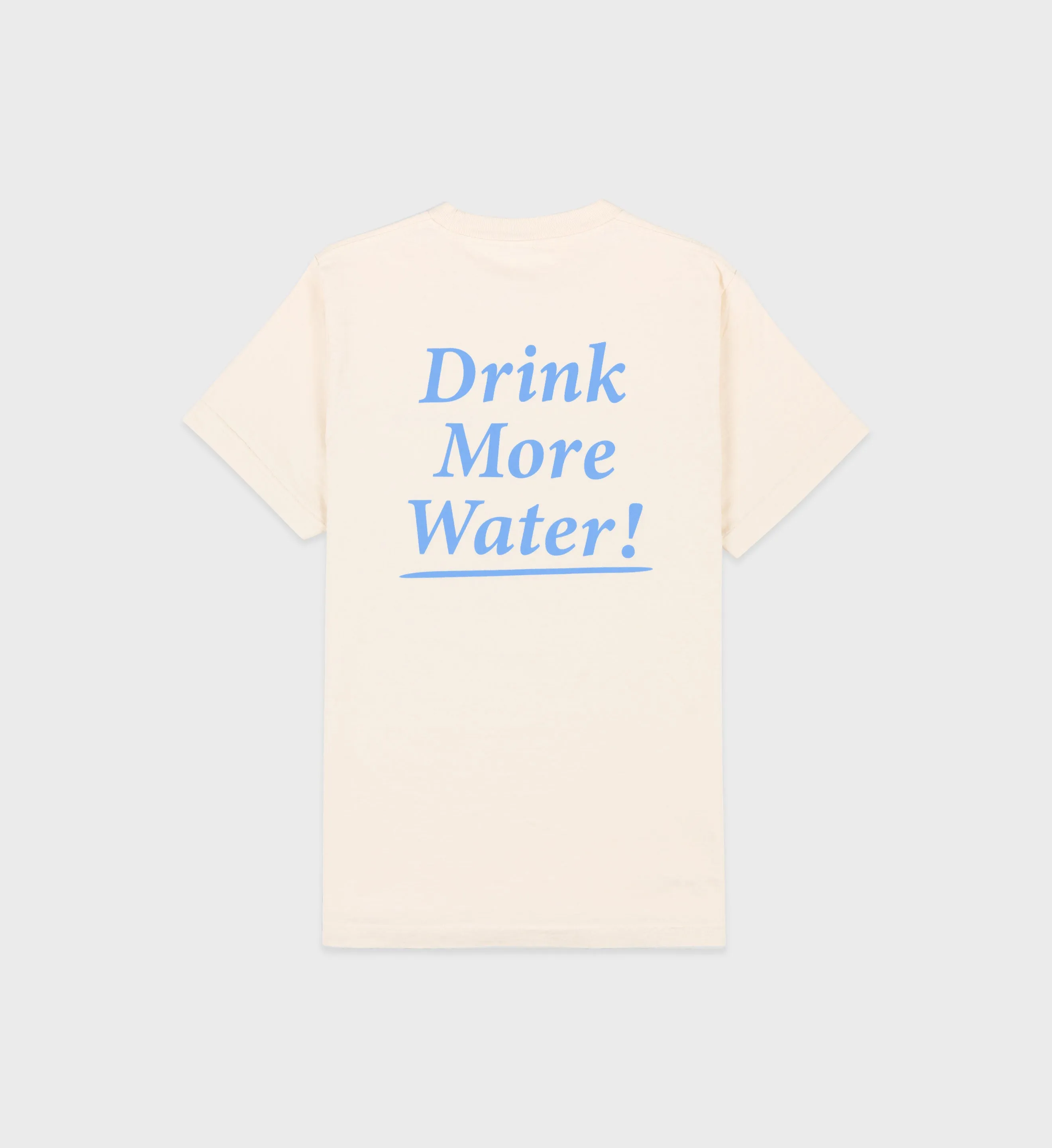 Drink More Water T-Shirt - Cream/Sky Blue