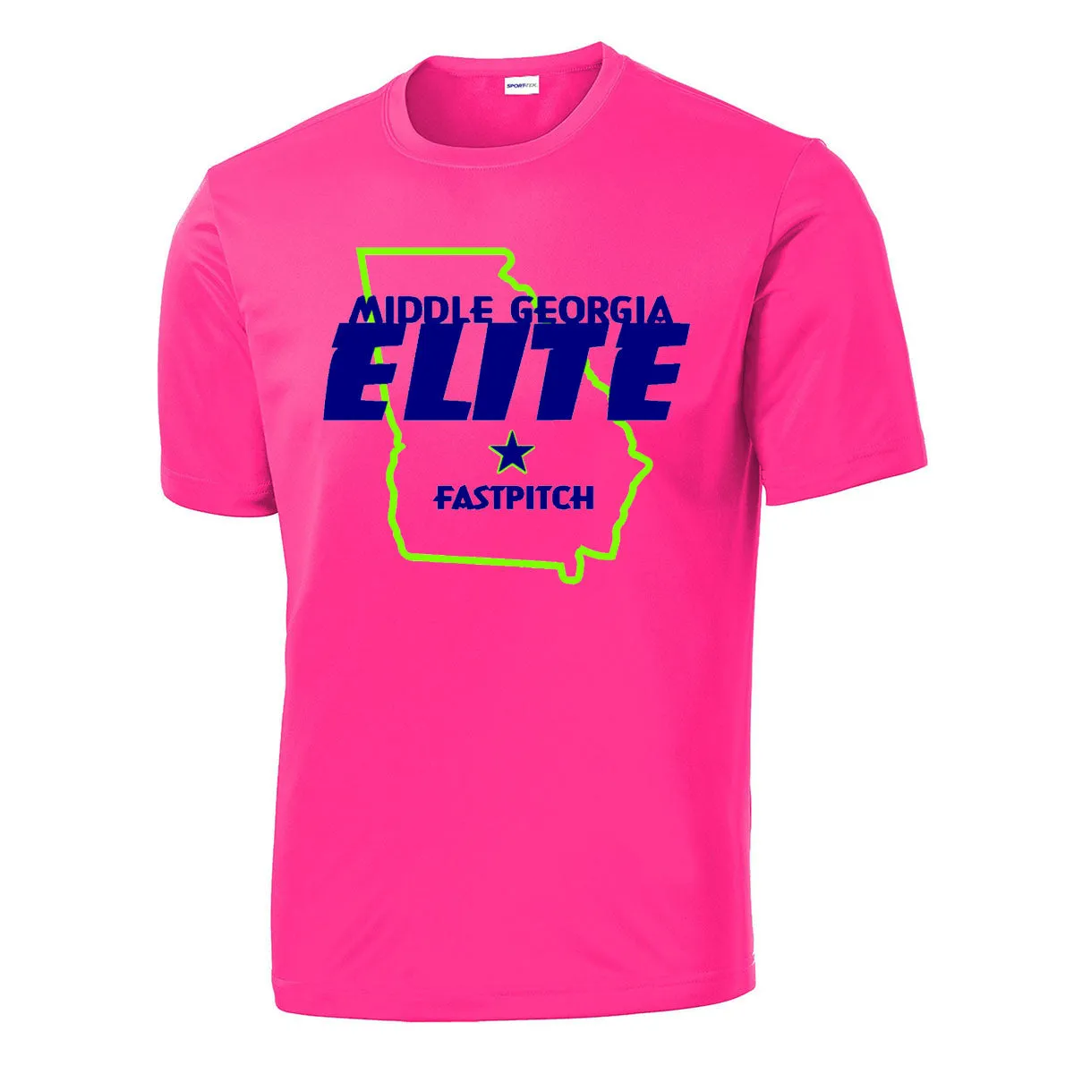 Elite - State Logo PosiCharge Drifit Tee (ST350/YST350) - Neon Pink