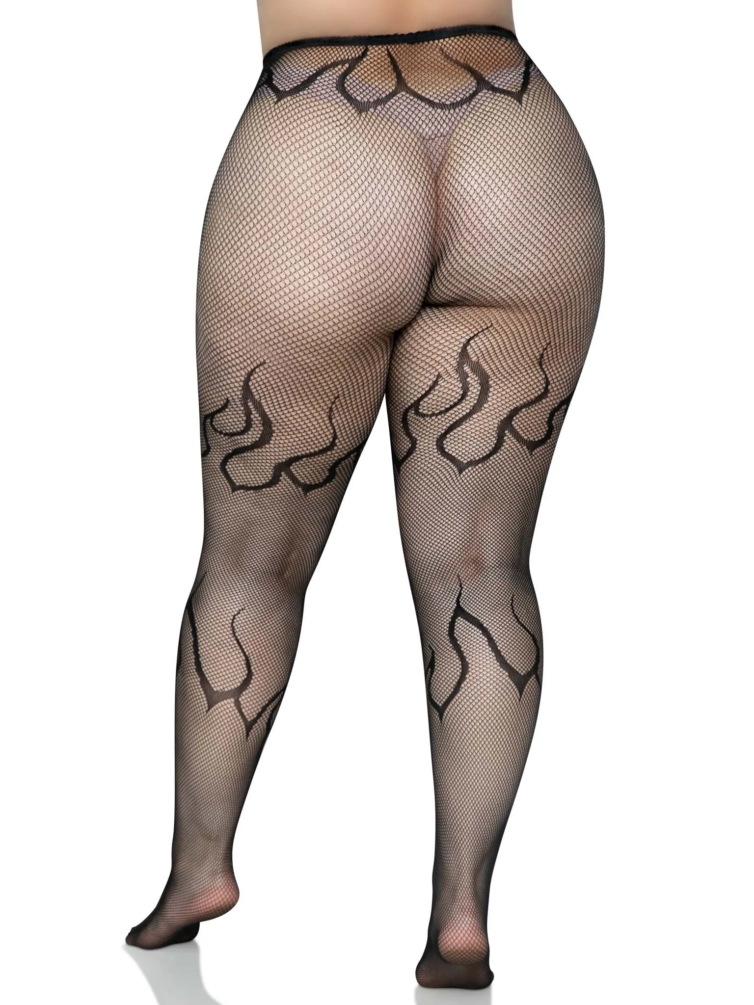 Flame Plus Fishnet Tights