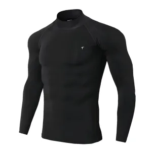 Full Sleeve Black Mock Neck Compression Tee