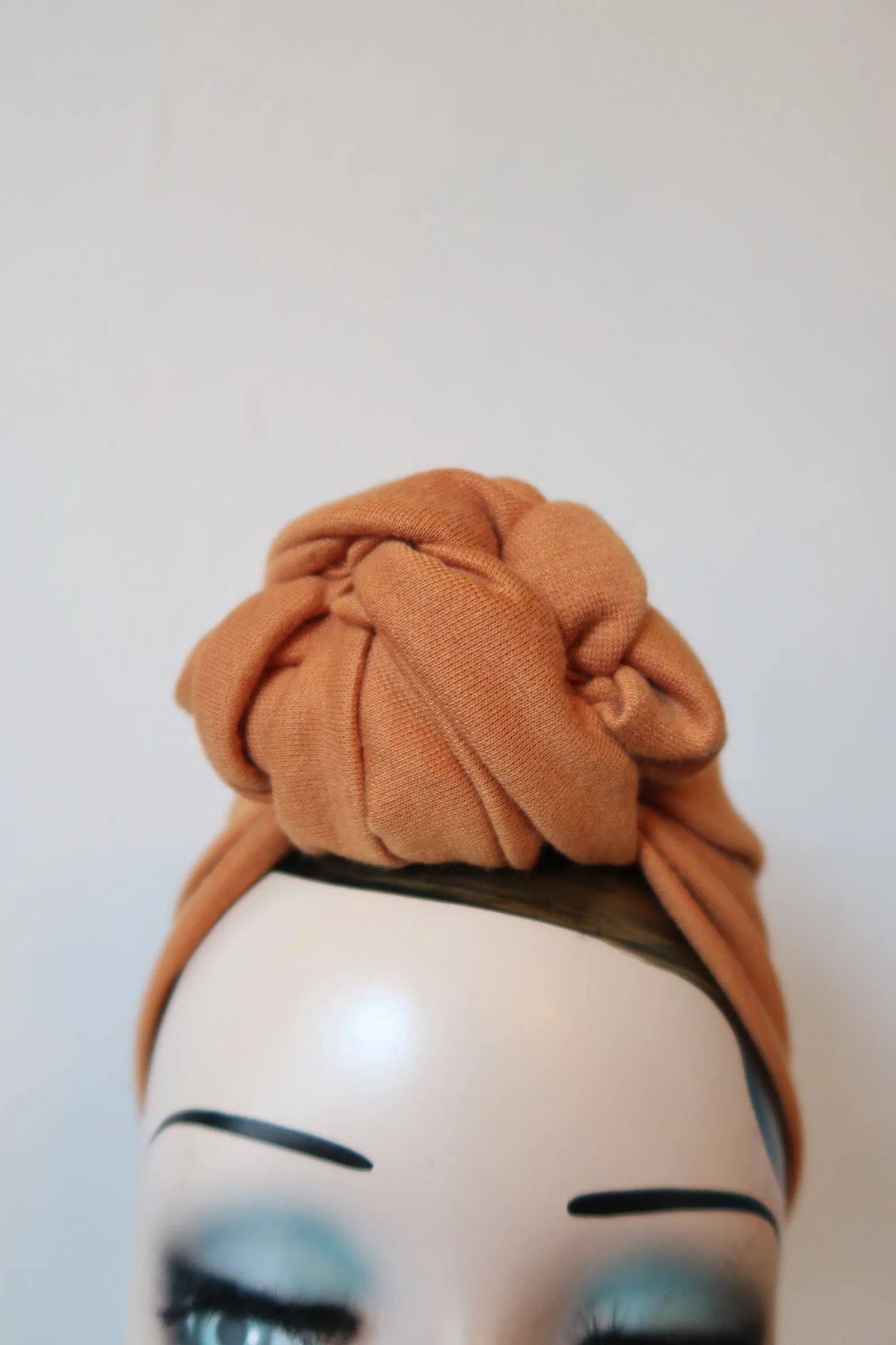 SMALL KNOT 1940s Pre-tied Stretchy Turban (Full Coverage) in 9 Colours (made to order)